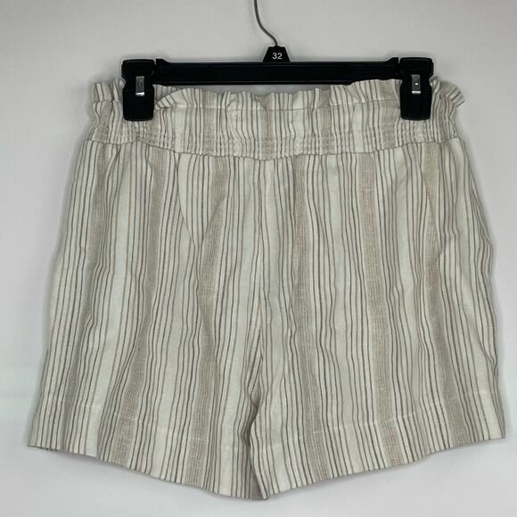Abercrombie & Fitch cream/brown paper bag shorts size Small - Picture 4 of 9
